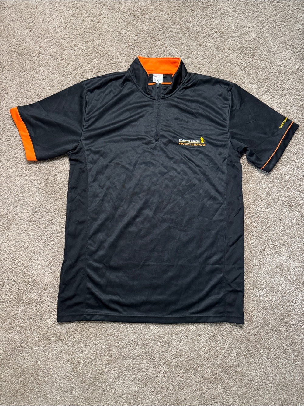 Bliss Black Polo with Orange Trim and Zip
